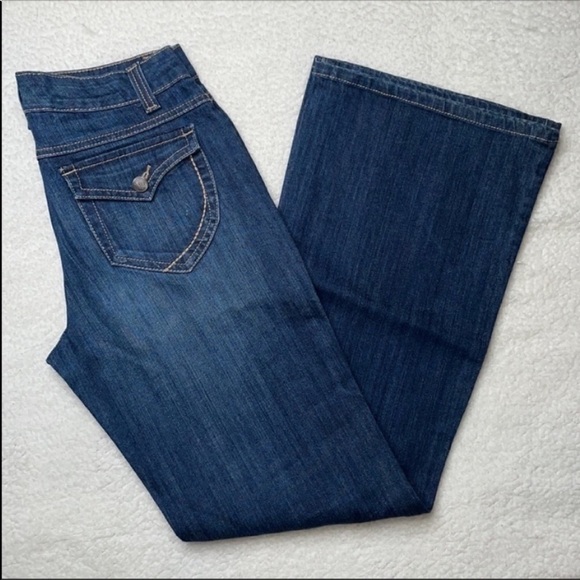 Nine West Jeans Size 4 Denim Flare wide leg Size 4 / 26 - Picture 5 of 9